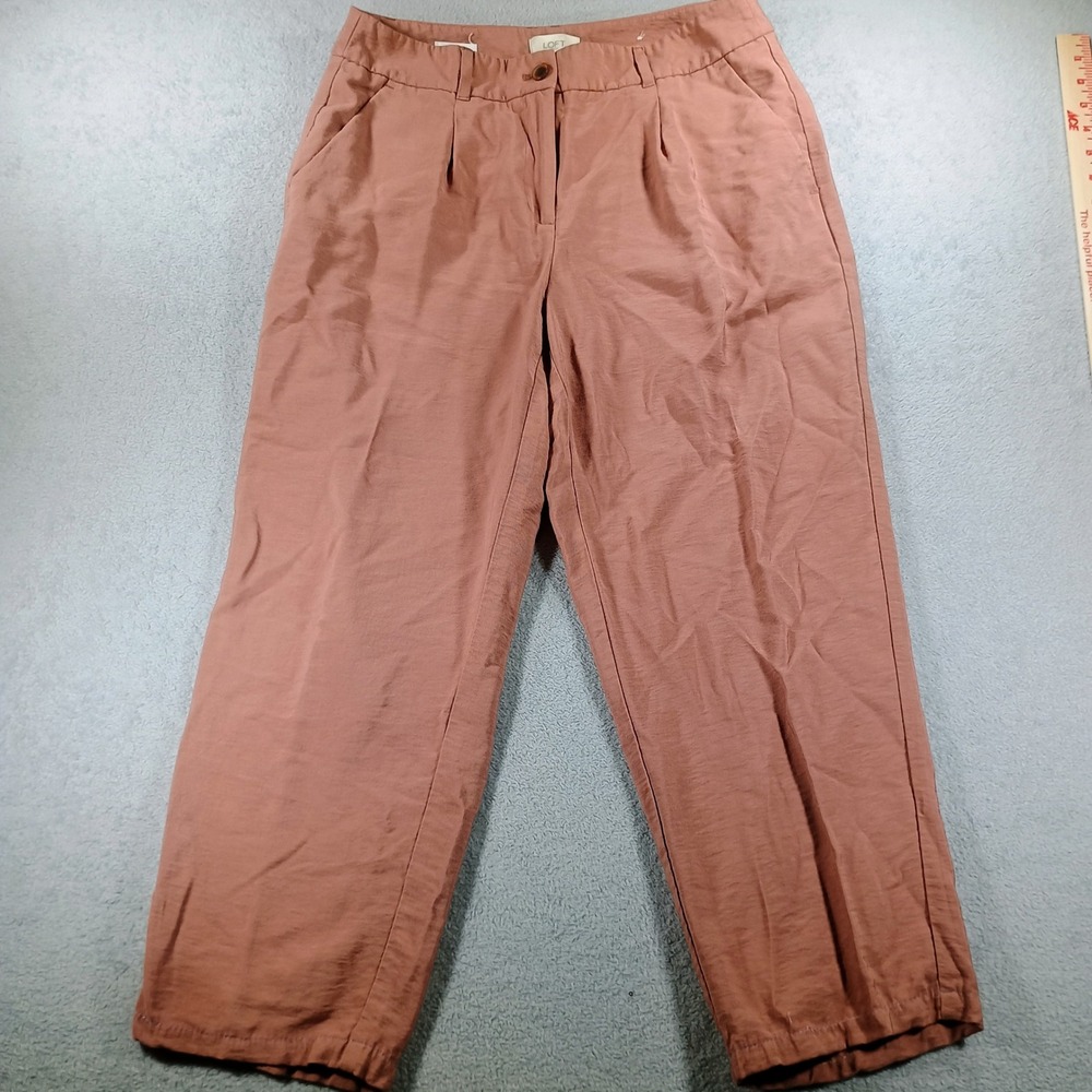 Loft Women Skinny Ankle Pants Terracotta‎ 6 Pleated Front Trousers